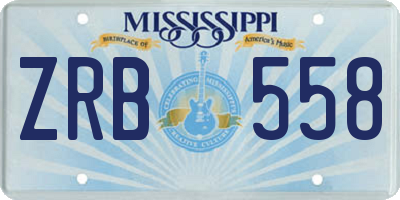 MS license plate ZRB558
