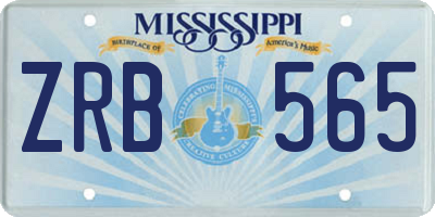 MS license plate ZRB565