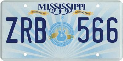 MS license plate ZRB566