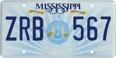 MS license plate ZRB567