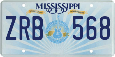 MS license plate ZRB568