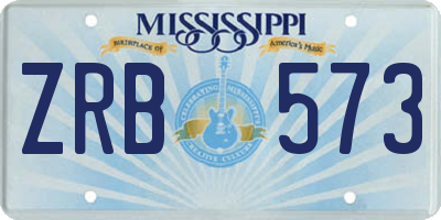MS license plate ZRB573