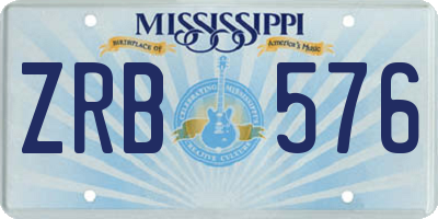 MS license plate ZRB576