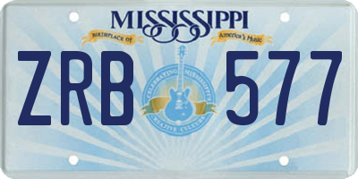 MS license plate ZRB577