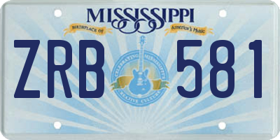 MS license plate ZRB581