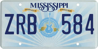 MS license plate ZRB584