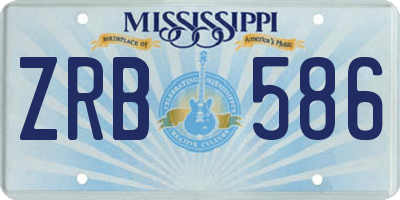 MS license plate ZRB586