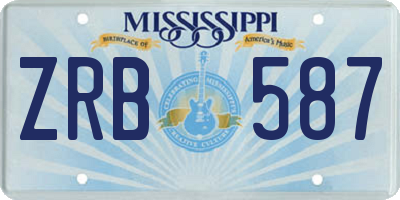 MS license plate ZRB587