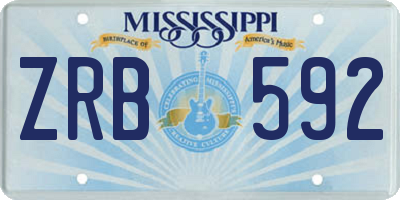 MS license plate ZRB592