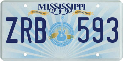 MS license plate ZRB593