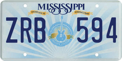 MS license plate ZRB594