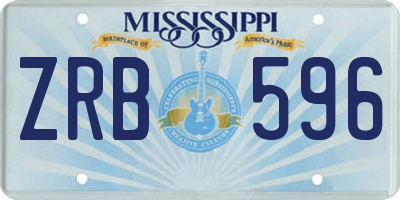 MS license plate ZRB596