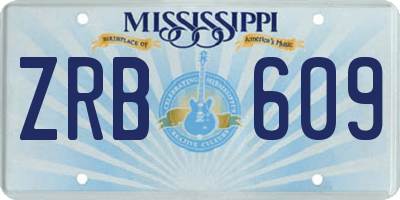 MS license plate ZRB609