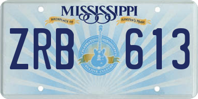 MS license plate ZRB613