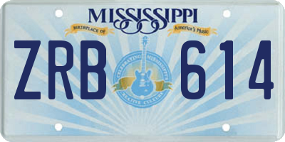 MS license plate ZRB614