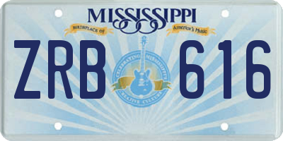 MS license plate ZRB616