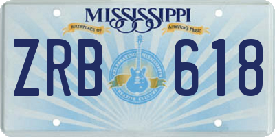 MS license plate ZRB618