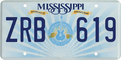 MS license plate ZRB619