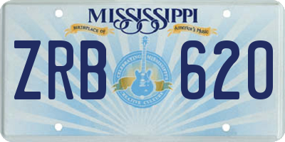 MS license plate ZRB620