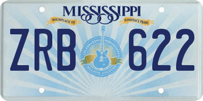 MS license plate ZRB622