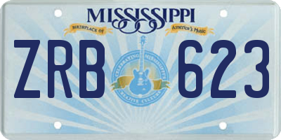 MS license plate ZRB623
