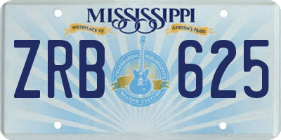 MS license plate ZRB625