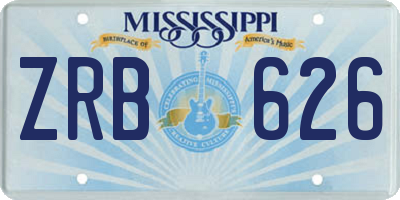 MS license plate ZRB626