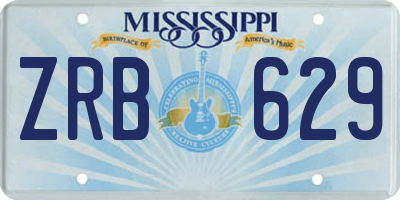 MS license plate ZRB629