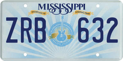 MS license plate ZRB632