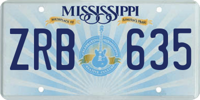 MS license plate ZRB635