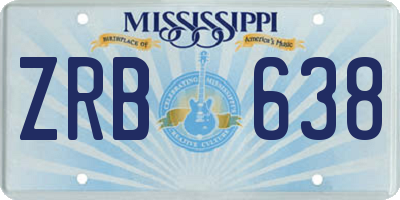 MS license plate ZRB638
