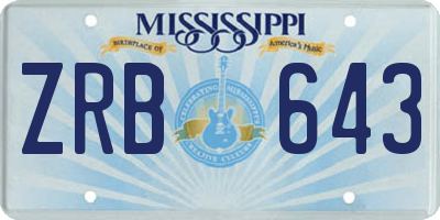 MS license plate ZRB643