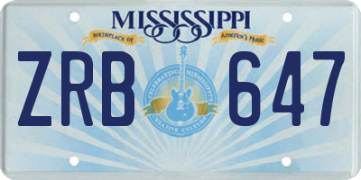 MS license plate ZRB647