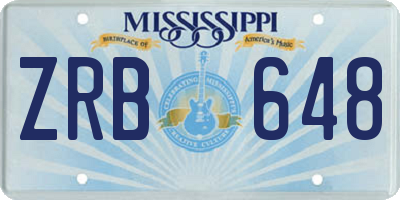 MS license plate ZRB648