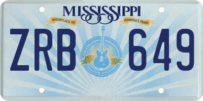 MS license plate ZRB649