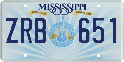 MS license plate ZRB651