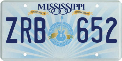 MS license plate ZRB652