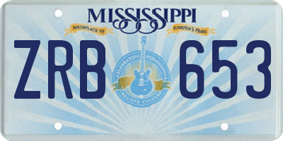 MS license plate ZRB653