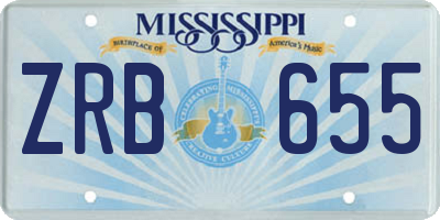 MS license plate ZRB655