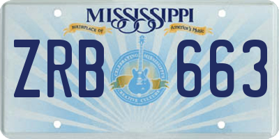 MS license plate ZRB663