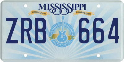 MS license plate ZRB664