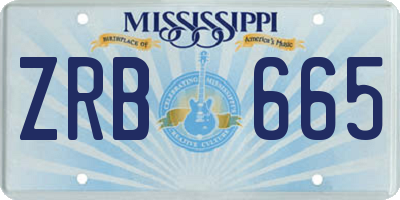 MS license plate ZRB665