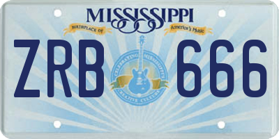 MS license plate ZRB666