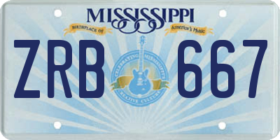 MS license plate ZRB667