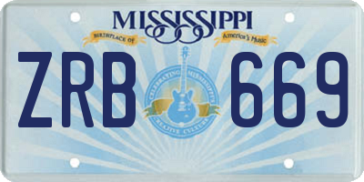 MS license plate ZRB669