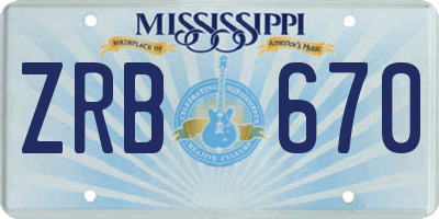 MS license plate ZRB670