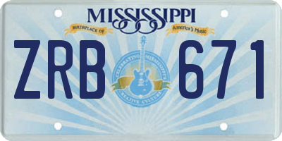 MS license plate ZRB671