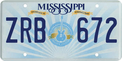 MS license plate ZRB672