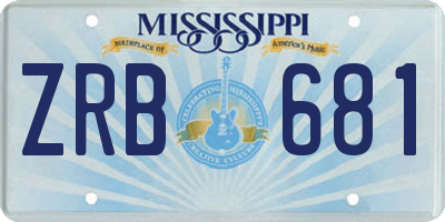 MS license plate ZRB681