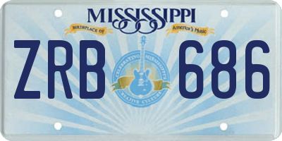 MS license plate ZRB686